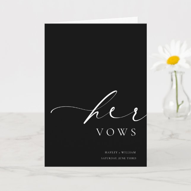 Carte Mariage Ellesmere Black Her Vows (Petite plante)