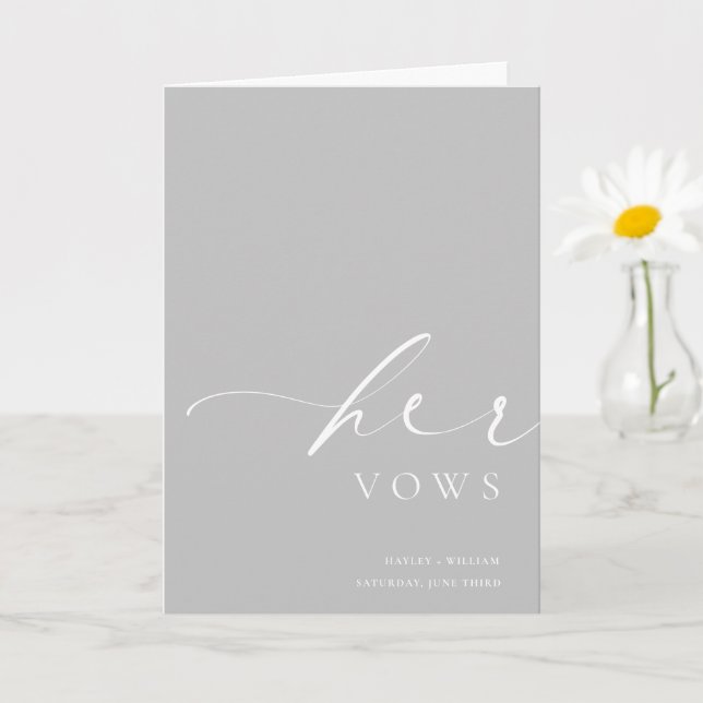 Carte Mariage Ellesmere Grey Her Vows (Petite plante)