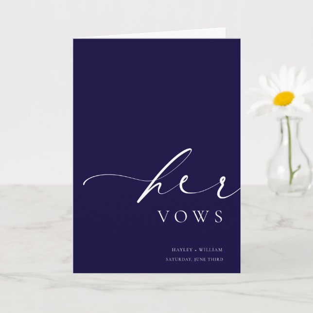 Carte Mariage Ellesmere Navy Ses Vows (Petite plante)