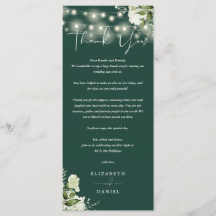 Carte Mariage Emerald Green Merci Place