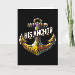 Carte Mariage en bateau Homme son ancre Femme couple ass