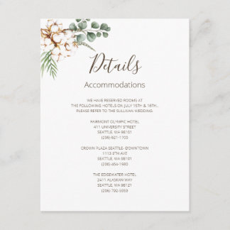 Carte Mariage en coton vert Boho