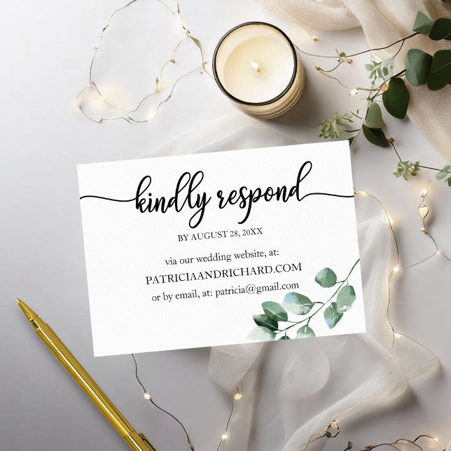Carte mariage en ligne RSVP Green Eucalyptus (Créateur téléchargé)