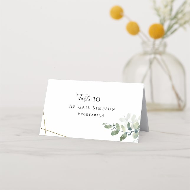 Carte Mariage Eucalyptus avec choix de repas (Créateur téléchargé)