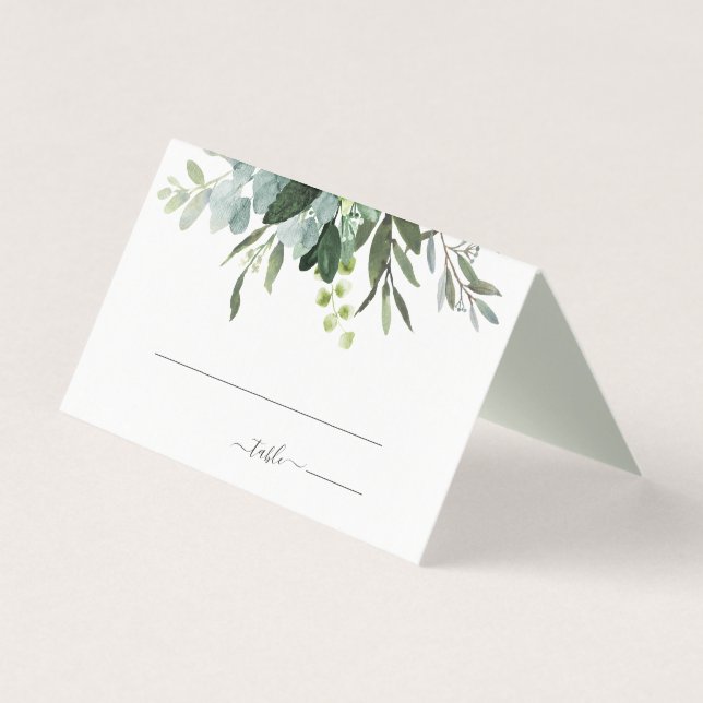 Carte Mariage Eucalyptus Green Foliing (Front)