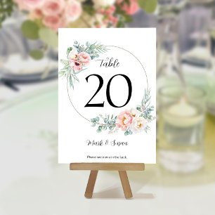 Carte Mariage Eucalyptus Peonies et menus