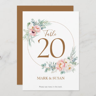 Carte Mariage Eucalyptus Peonies et menus