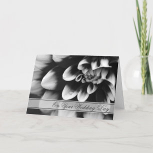 Carte Mariage familial noir et blanc Dahlia