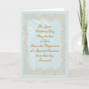 Carte Mariage Félicitations Card Gold Faux Lace