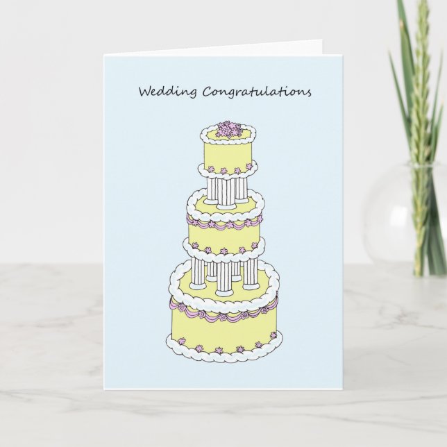 Carte Mariage Félicitations Stylish Cake (Devant)