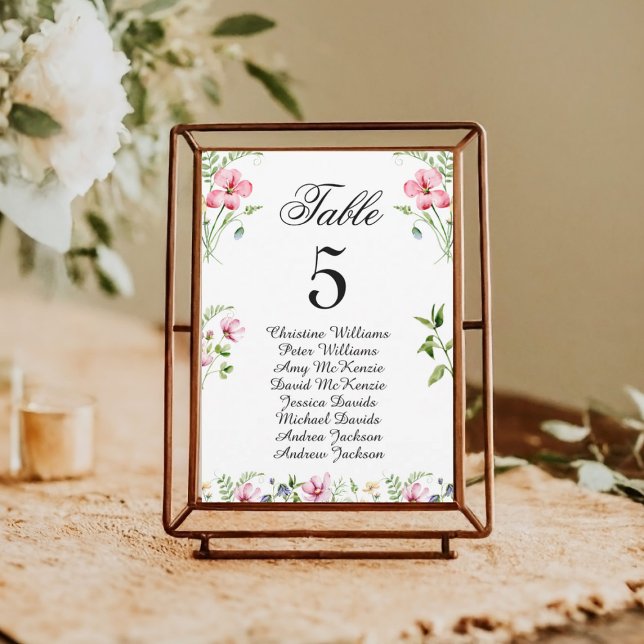 Carte Mariage Fleur sauvage de l'aquarelle (Créateur téléchargé)
