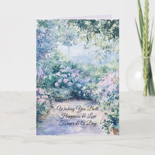 Carte Mariage Fleuriste Romantique Violet Lavande (Devant)