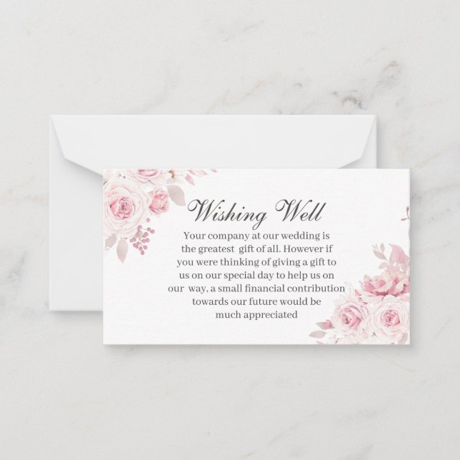 Carte Mariage Floral Blush Wishing Well Encape (Devant)