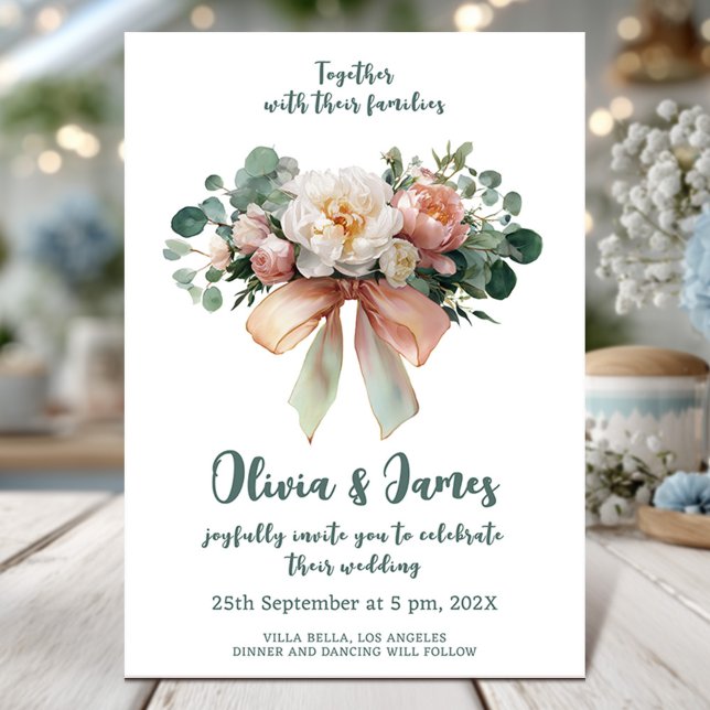 Carte mariage floral romantique (Créateur téléchargé)