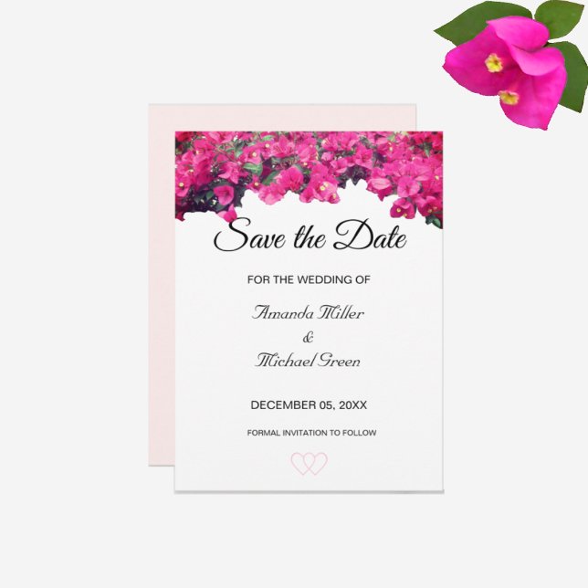 Carte Mariage floral tropical Enregistrer la date Invita (Créateur téléchargé)