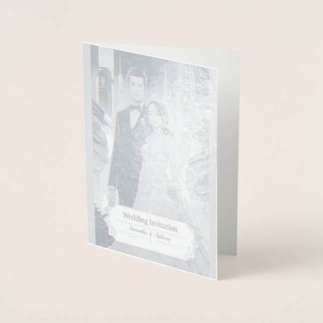 Carte Mariage Foil personnalisée (Devant)