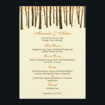 Carte Mariage Forest Trees - Orange -<br><div class="desc">Cette collection unique et fantastique de mariages forestiers par berryberrysweet.com est le choix idéal pour célébrer votre journée magique. D'autres couleurs et collections assorties sont disponibles sur berryberrysweet.com. Afficher l'ensemble de la collection Forest Trees (disponible en vert et orange)</div>