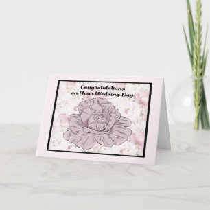 Carte Mariage générale avec Rose Lavender & Fleurs