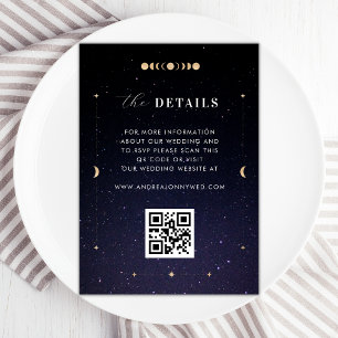 Carte Mariage Gold Celestiy Universe Moon Détails