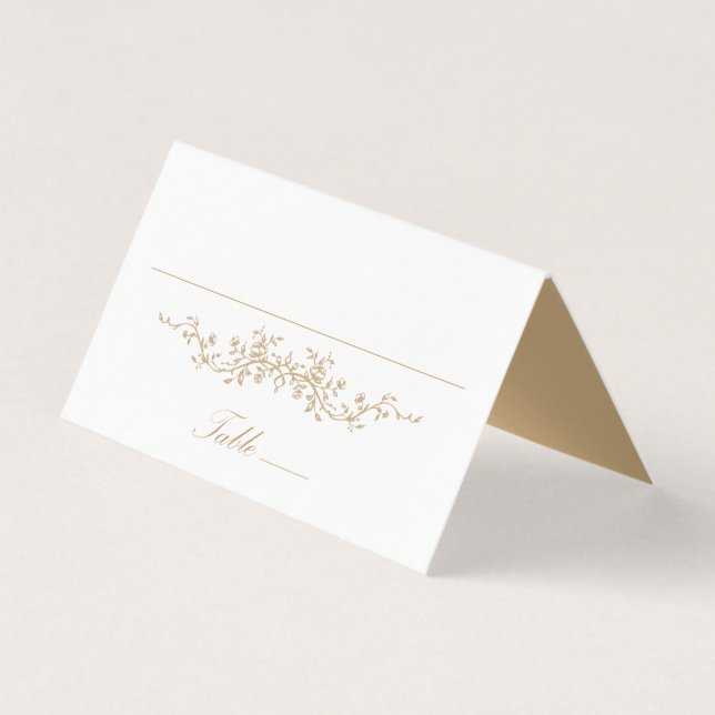 Carte Mariage Gold Classic Floral (Front)