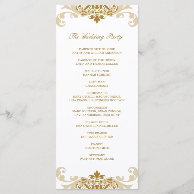 Carte Mariage Gold Color Elegant Ironworks (Devant)