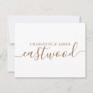 Carte Mariage Gold Monogram Note