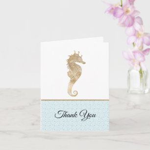 Carte Mariage Gold Seahorse