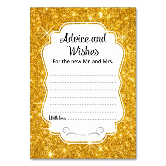 Carte Mariage Gold Sparkle Conseils & Wives Vertic (Par défaut)