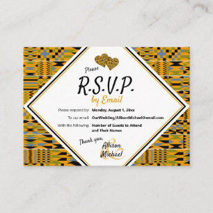 Carte Mariage Golden African Kente K46 RSVP