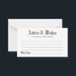 Carte Mariage Gothique Conseils & Voeux<br><div class="desc">Customisez et personnalisez cette carte de conseil et de souhaits de mariages d'inspiration gothique. Les options de modification sont disponibles.</div>
