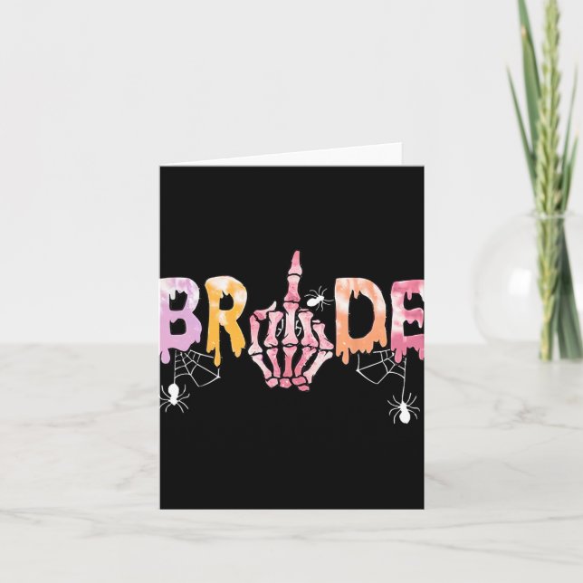 Carte Mariage gothique Éffrayant Halloween squelette mar (Devant)