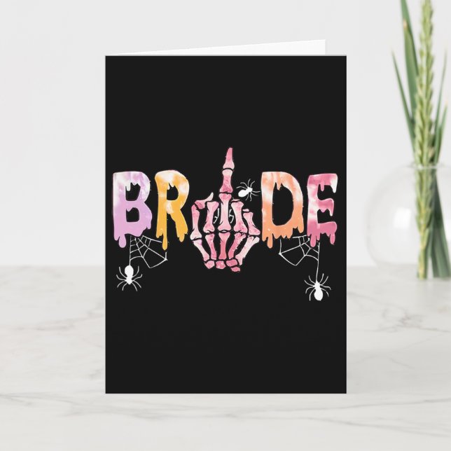 Carte Mariage gothique Épouse squelette d'Halloween Spoo (Devant)
