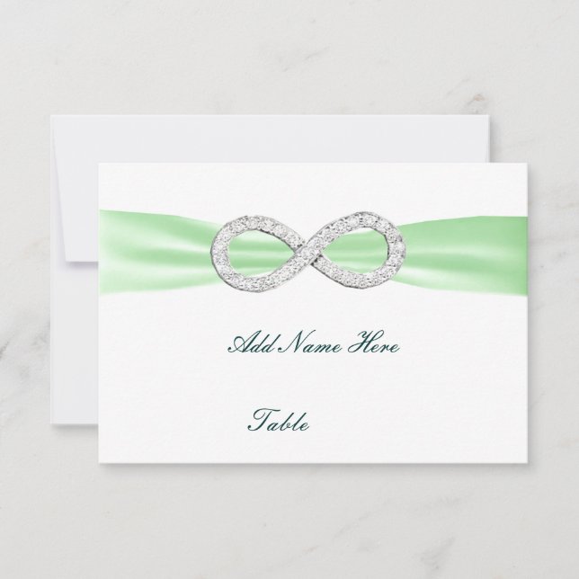 Carte Mariage Green Diamond Infinity Table Place (Devant)