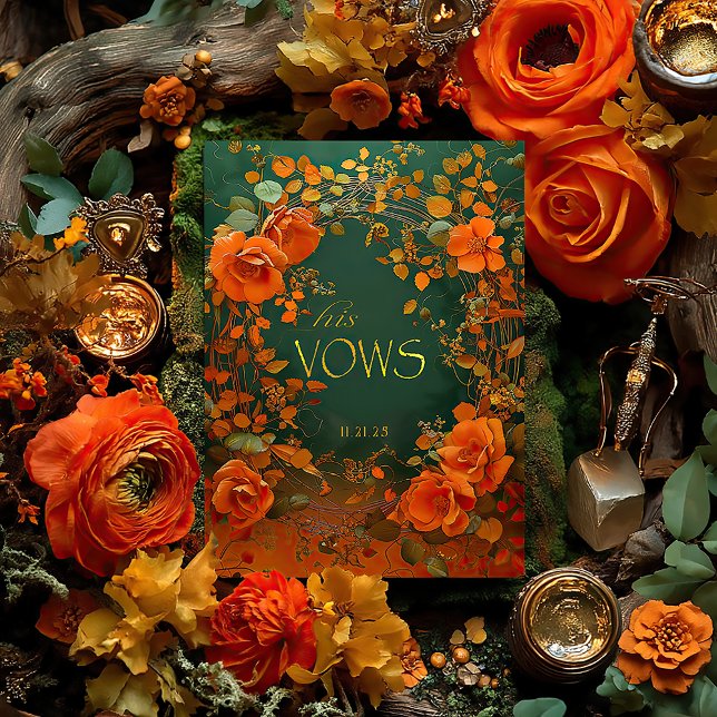 Carte Mariage Green et Gold Celtic His Vows (Enchanting Druid Hills His Vows Card )