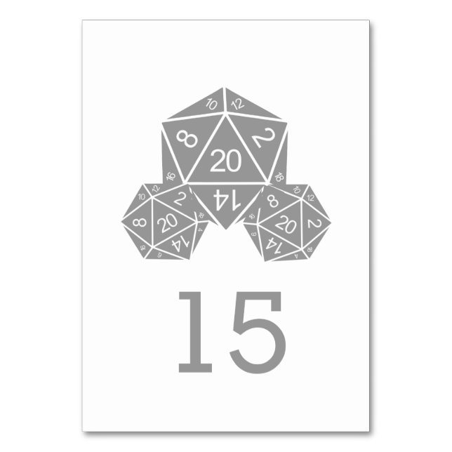 Carte Mariage gris D20 Dice (Par défaut)