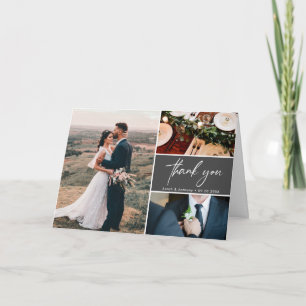 Carte Mariage gris MOD photos personnalisées Traitement