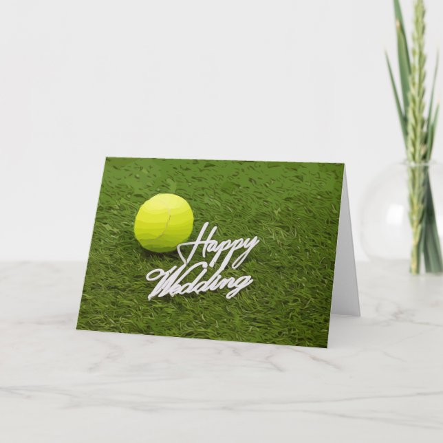 Carte Mariage heureux de balle de tennis pour joueur de  (Devant)