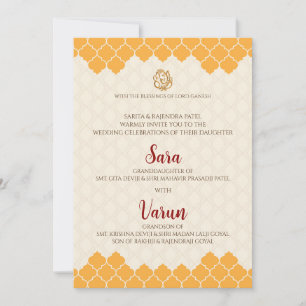 Carte Mariage hindou numérique Carte mariage indie