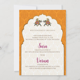 Carte Mariage hindou numérique Carte mariage indie