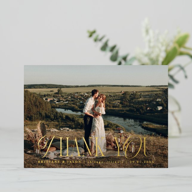 Carte Mariage horizontale simple élégance (Debout devant)