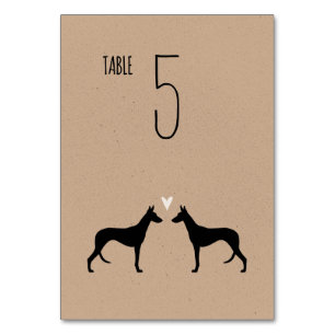 Carte Mariage Ibizan Hound Silhouettes