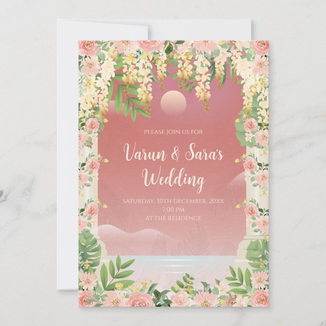 Carte mariage indienne d'invitation numérique (Devant)