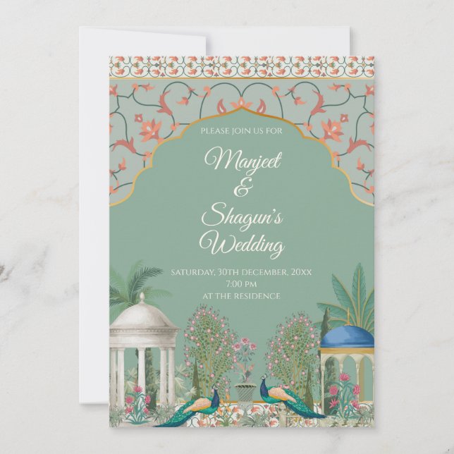 Carte mariage indienne Faire-part de mariage hindo (Devant)