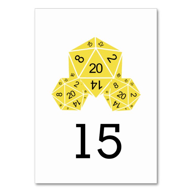 Carte Mariage Jaune D20 Dice (Par défaut)