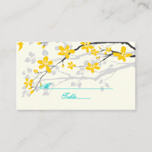 Carte mariage jaune turquoise