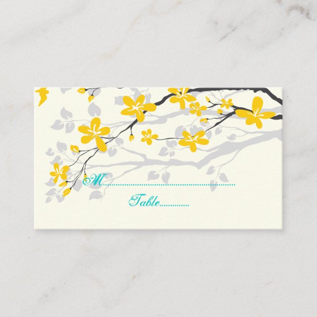 Carte mariage jaune turquoise (Devant)