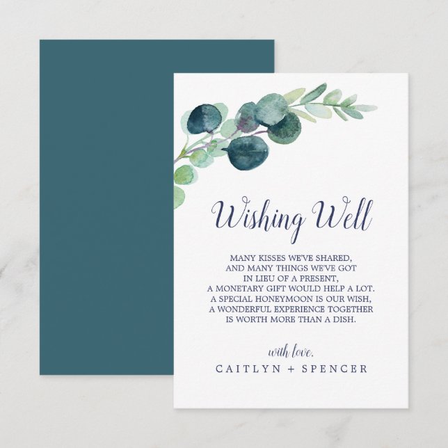 Carte Mariage luxuriante Wishing Well Card (Devant / Derrière)