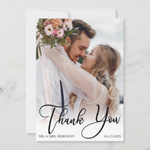 Carte Mariage manuscrit moderne 2 Merci photo