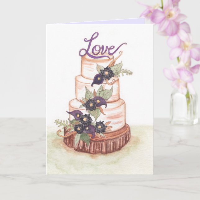 Carte Mariage mariage Cake Happy (Orchidée)