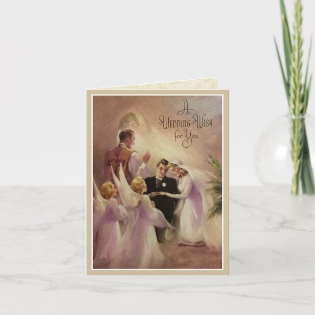 Carte Mariage mariage Mariage Mariage mariée Groom Anges (Devant)